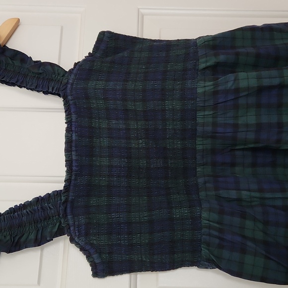 J Crew Factory plaid smocked midi dress size Large - Picture 2 of 7